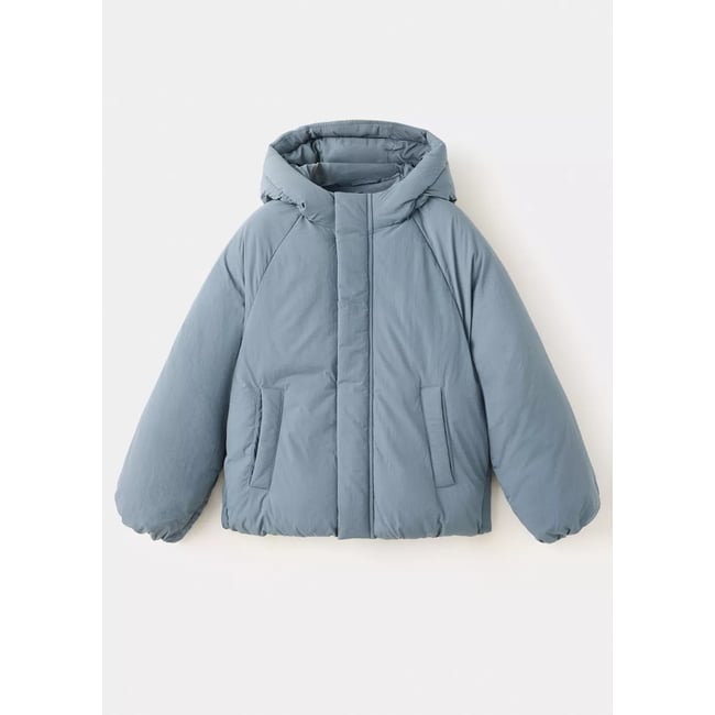 Anorak matelassé à capuche vert forêt <span itemprop=