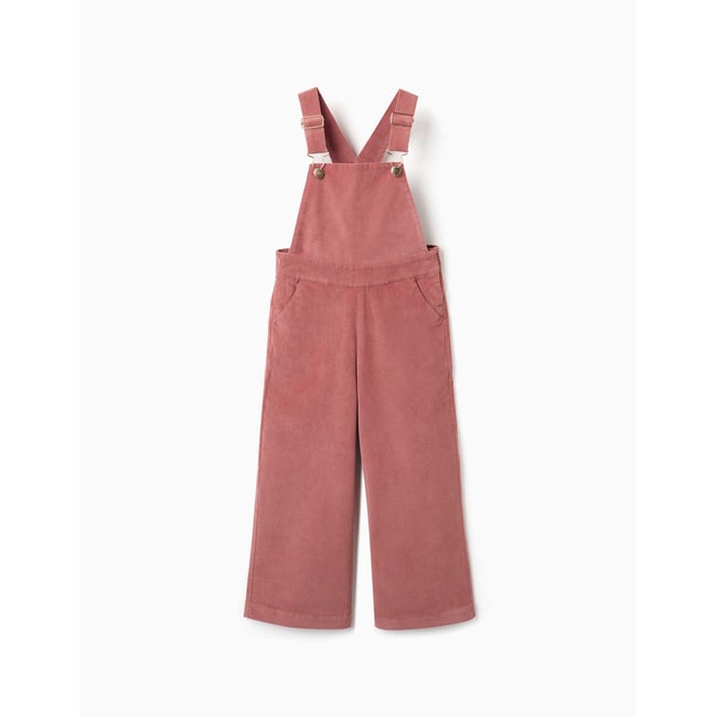 Salopette à jambe large en velours côtelé rose <span itemprop=