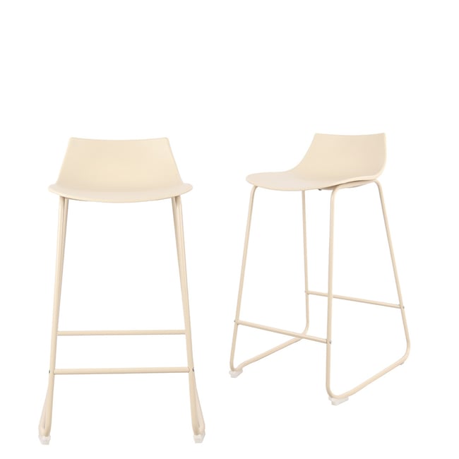 Lot de 4 chaises de bar en plastique et métal H66cm- LAMER - DRAWER