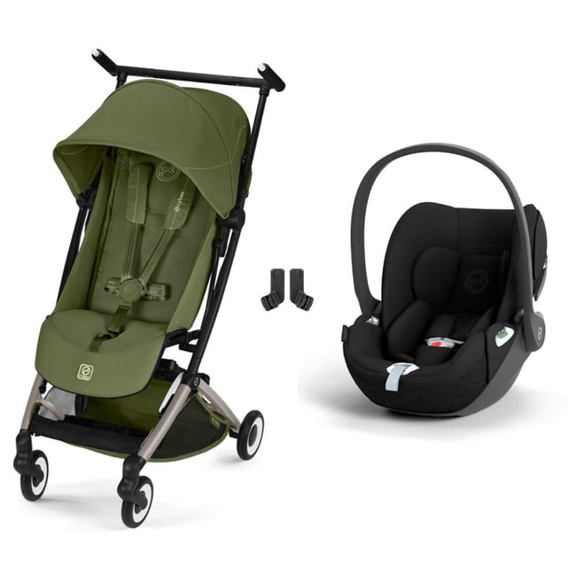 Pack poussette duo Libelle 5 + siège auto Cloud T i-Size vert moss green <span itemprop=