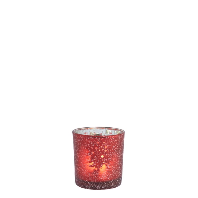 Photophore décoratif en verre dépoli H7 Couleur rouge <span itemprop=