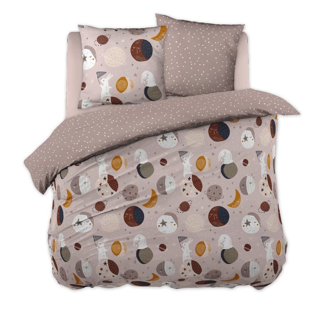 Parure Housse de couette Collection Sky dream planete rose <span itemprop=