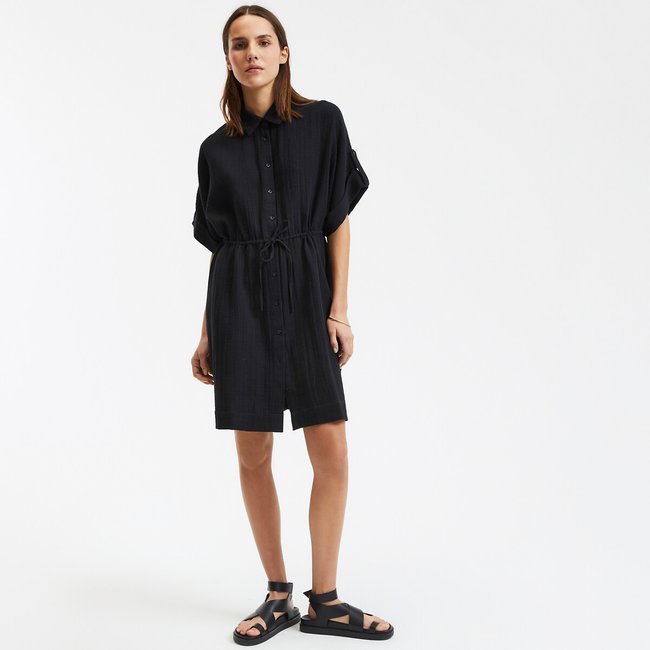 Robe-chemise évasée, courte, manches courtes - LA REDOUTE COLLECTIONS