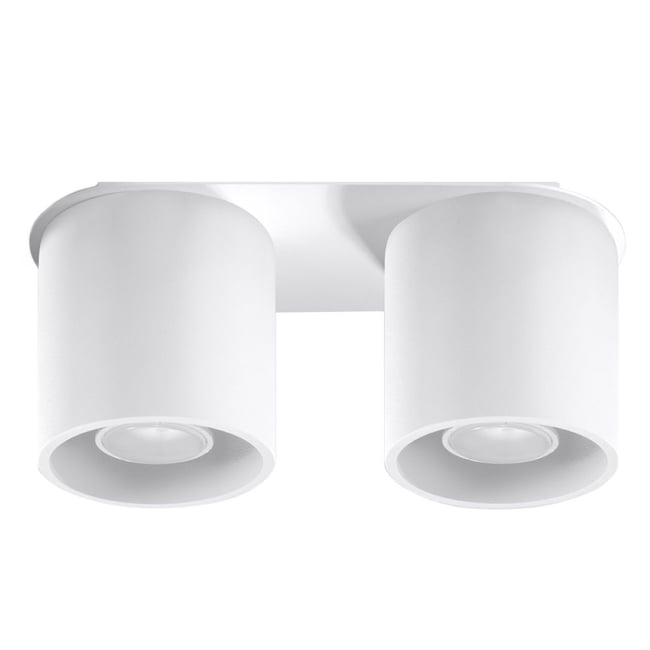 Plafonnier Aluminium Blanc GU10 2 Orbis Couleur blanc <span itemprop=