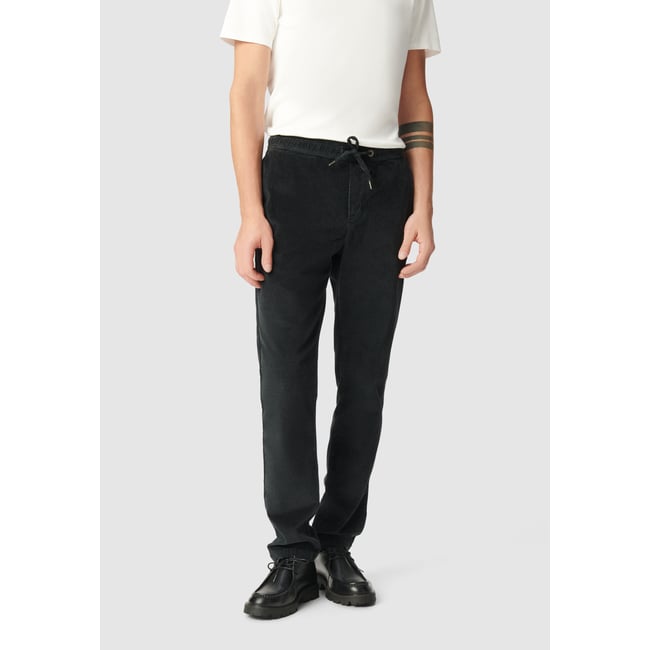 Jogpant velours côtelé gris anthracite <span itemprop=