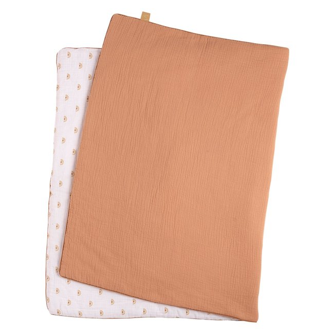 Couvre lit bébé en coton blanc <span itemprop=