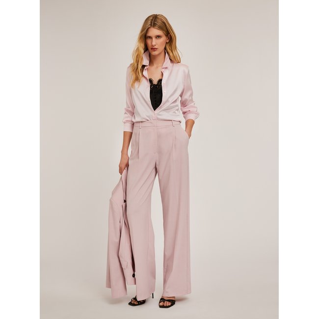 Chemise en satin de viscose de couleur unie - MOTIVI