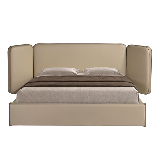Lit en simili cuir Couleur noyer | visón <span itemprop=