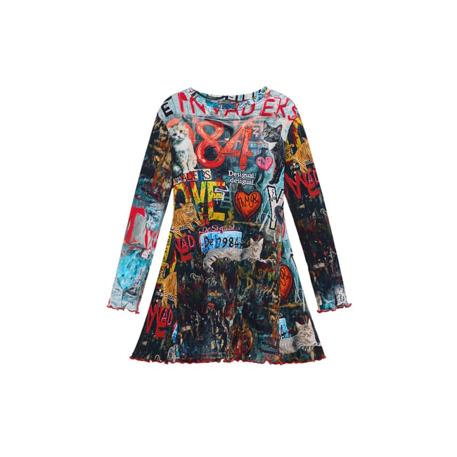 Robe imprimée noir <span itemprop=