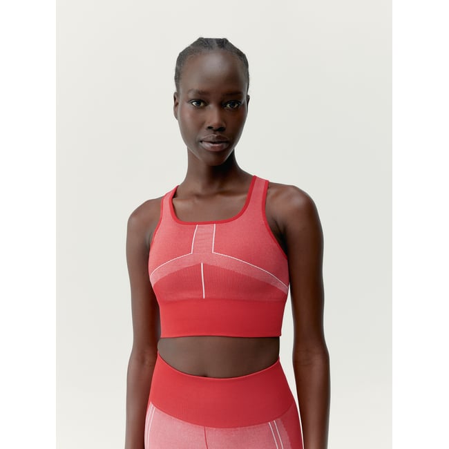 Brassière de Sport Seamless Fixation Haute CARA beige/rose <span itemprop=