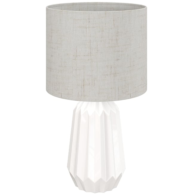 Lampe de table Céramique Blanc et Beige Couleur blanc et beige <span itemprop=