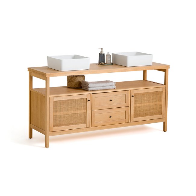 Meuble sous double vasque L160 cm, Gabin naturel <span itemprop=