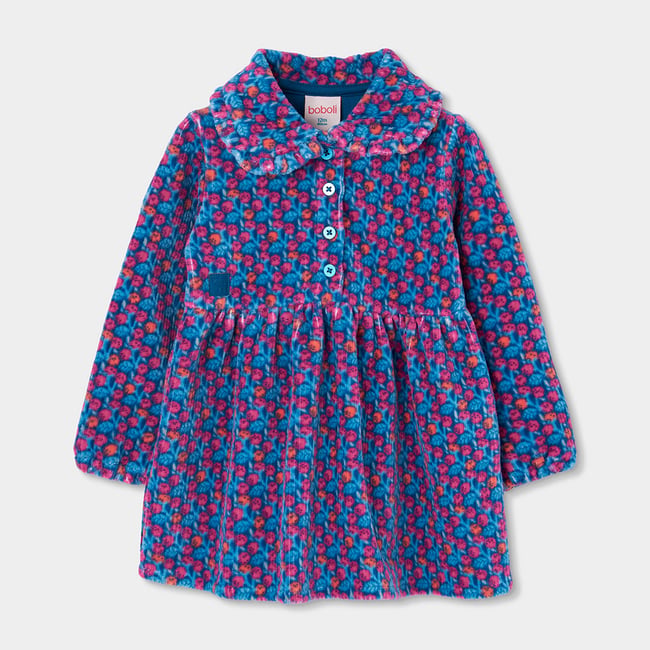Robe en maille imprimée fleurs multicolore <span itemprop=