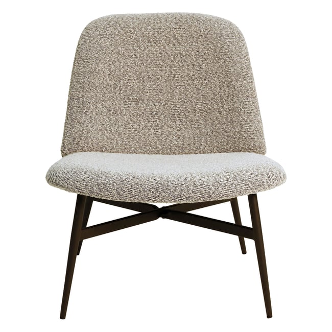 Fauteuil effet laine bouclée blanche Alba Couleur gris clair <span itemprop=