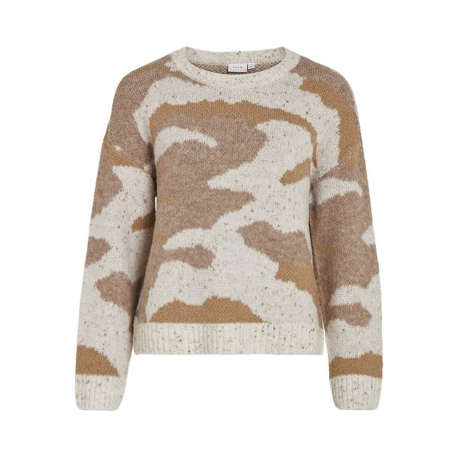 Pull imprimé brillant ecru/beige VILA