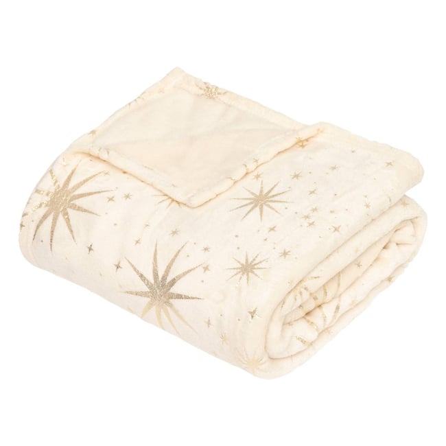 Plaid étoile d'or MAGI ivoire <span itemprop=