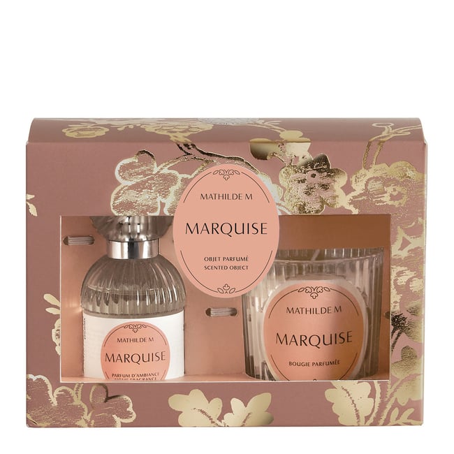 Coffret parfum et bougie Marquise TRÉSOR DE FLEURS Couleur rose <span itemprop=