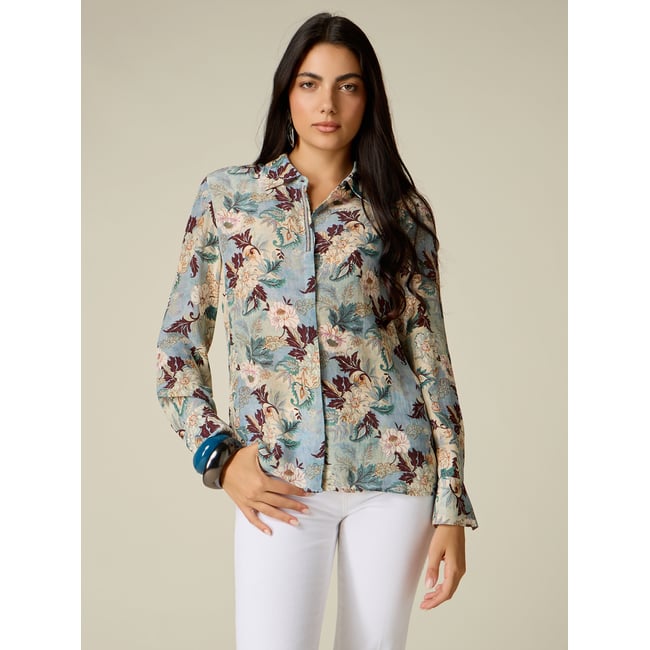 Chemise à motifs avec détail bijou light - blue <span itemprop=