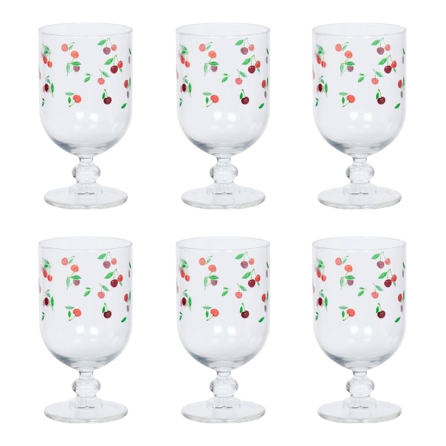 Verre à pied Cerise 34 cl (lot de 6) Couleur transparent / cristal <span itemprop=