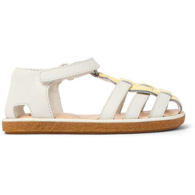 Sandales Miko cuir blanc <span itemprop=