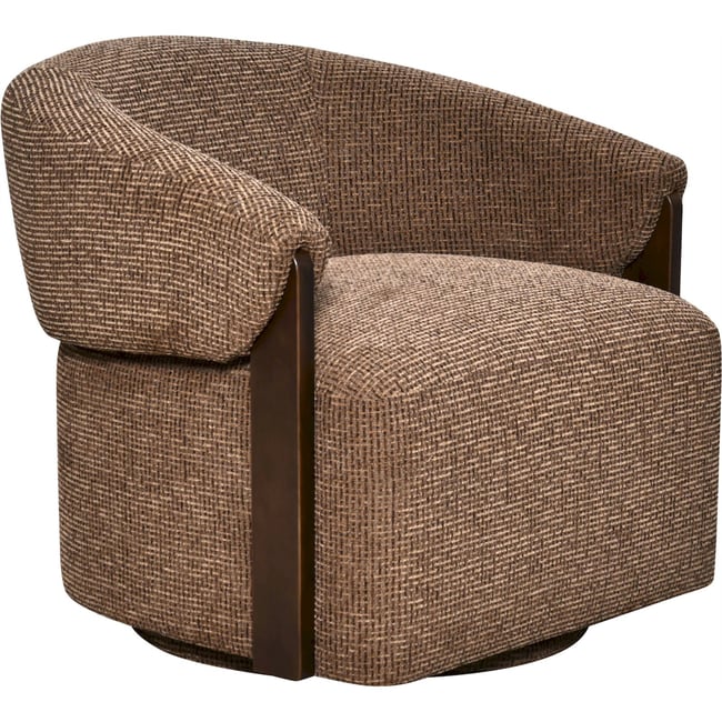 Fauteuil lounge pivotant tissu blockweave Couleur marron blockweave <span itemprop=