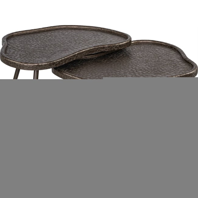 Tables basses gigognes en métal, Lot de 2 Couleur brunzae <span itemprop=
