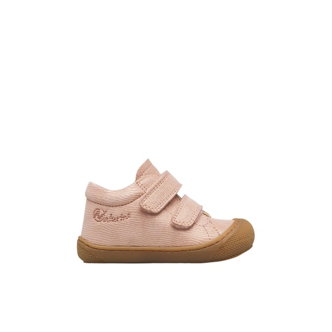 Chaussures premiers pas en suède COCOON VL rose poudré-marron <span itemprop=