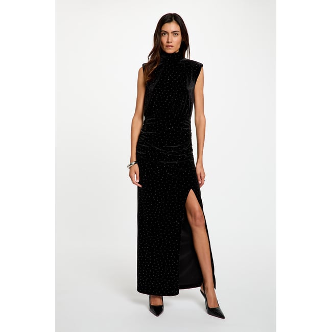 Robe longue velours noir <span itemprop=