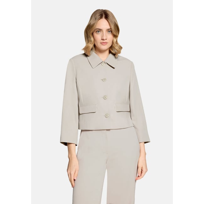 Veste blazer à manches 3/4 gris <span itemprop=