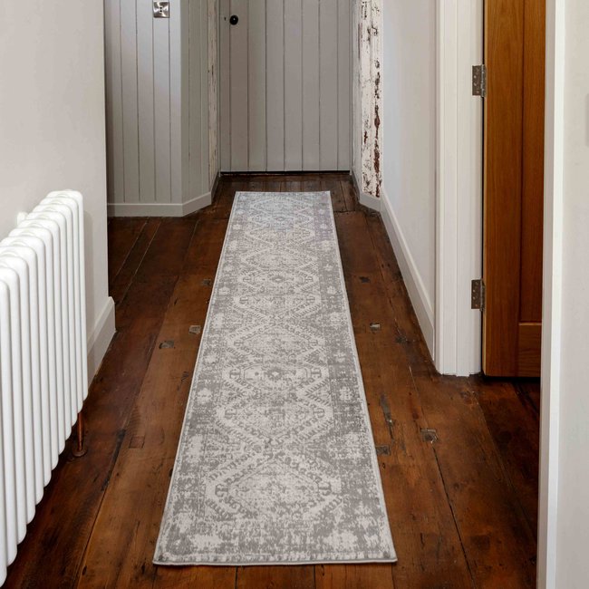 Tapis traditonnel, effet vieilli, OSCAR Couleur gris clair <span itemprop=