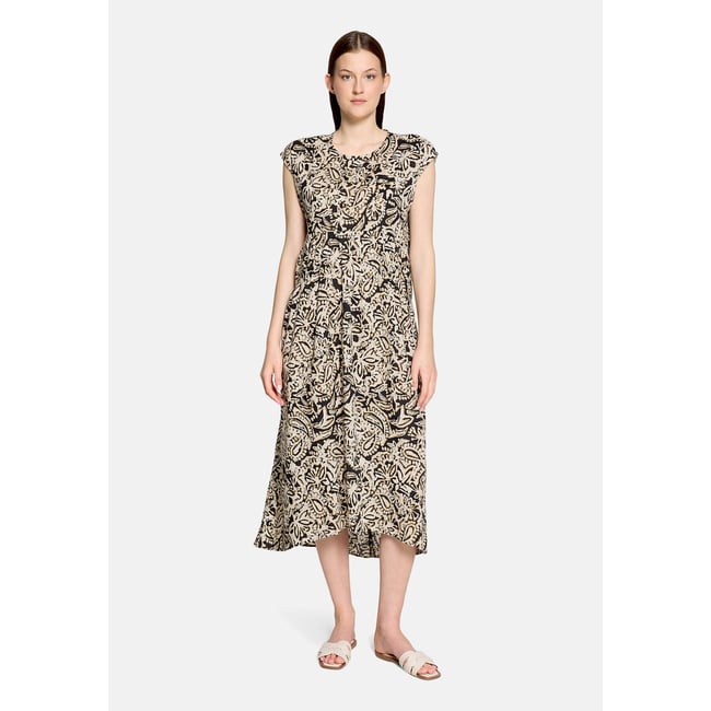 Robe longueur midi à motifs nature/black <span itemprop=