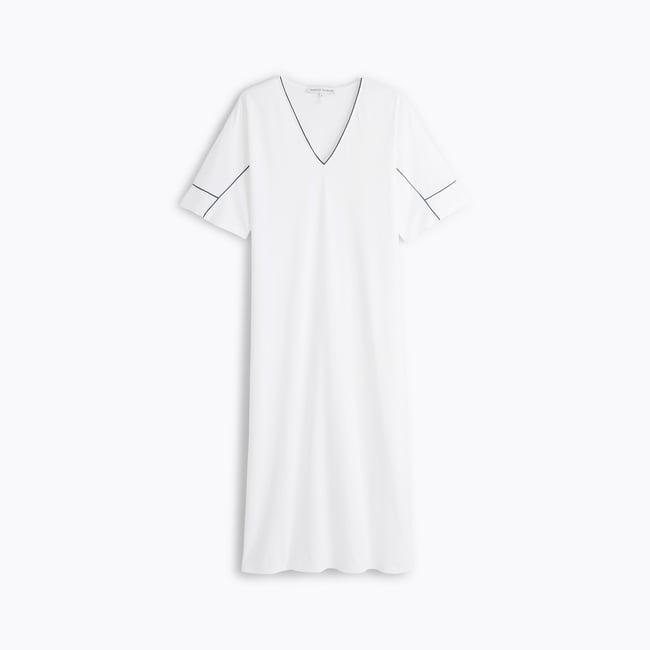 Chemise de nuit longue col v en jersey ONDINE - LAURENCE TAVERNIER