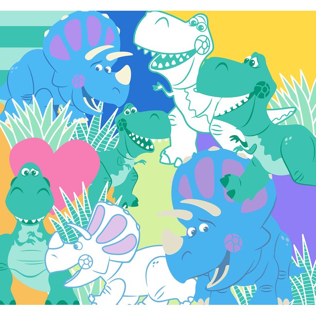 Papier peint Komar - Toy Story Rex and Trixie - 300 x 280 cm Couleur multicolore <span itemprop=