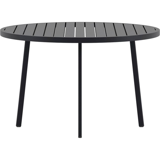 Table de jardin ronde aluminium GIARDINI noir <span itemprop=