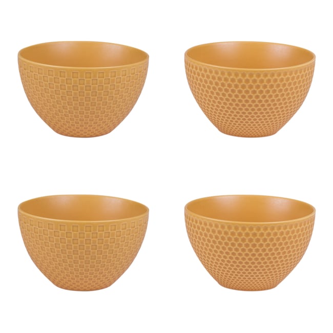 Coffret de 4 coupelles Snow   11,5 cm Couleur jaune <span itemprop=