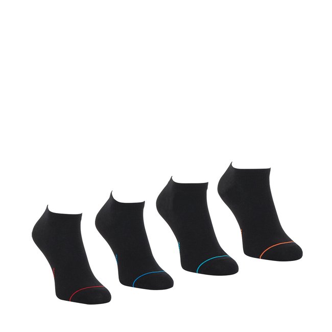 4 Paar Sneakersocken, unifarben schwarz <span itemprop=