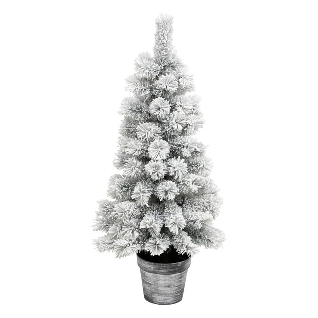 Sapin artificiel floqué Windy Peak H100 cm Couleur vert clair <span itemprop=