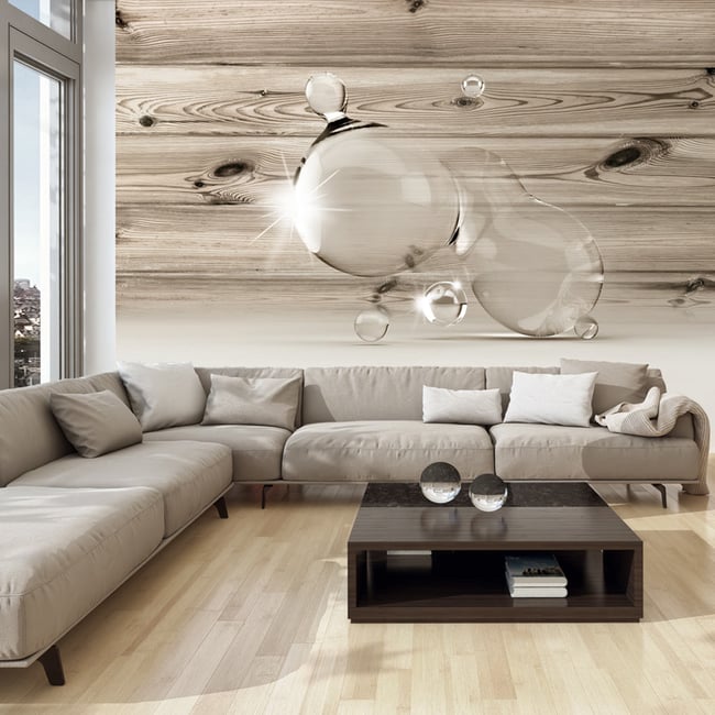 Papier peint intissé panoramique Whisper of Drop Couleur blanc <span itemprop=
