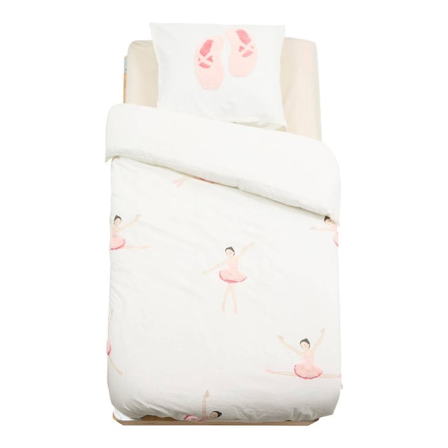 Parure de lit Imprimé Ballerine TUFY rose <span itemprop=