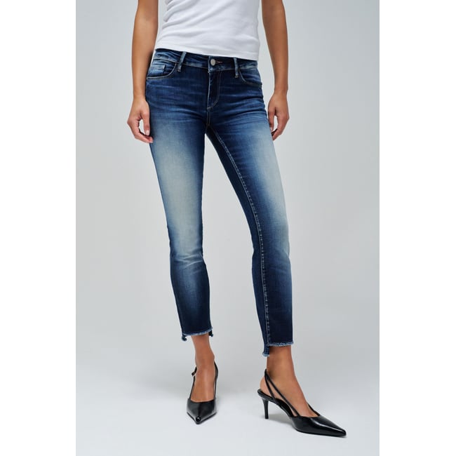 JEAN WONDER PUSH UP CROPPED SKINNY bleu foncé <span itemprop=