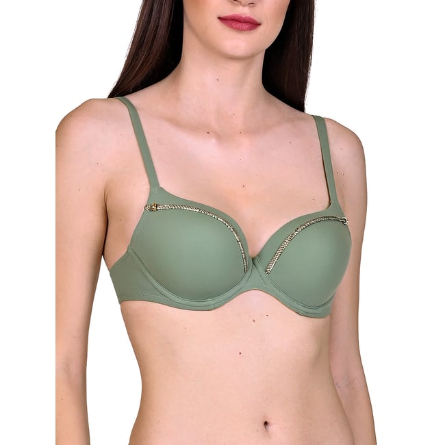 Haut maillot de bain préformé multipositions Ancona vert <span itemprop=