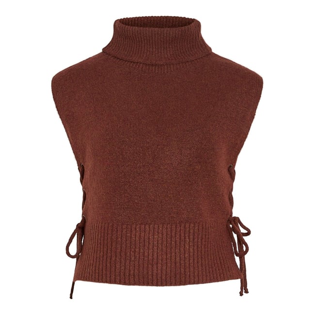 Sleeveless Turtleneck Jumper, burgundy, VILA