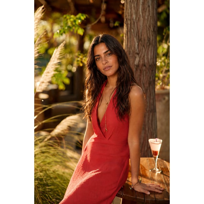 Robe longueur midi évasée uni RENNYA - LA PETITE ETOILE