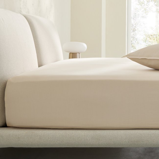 Sabbal Washed Percale Fitted Sheet with 30cm Flap - AM.PM