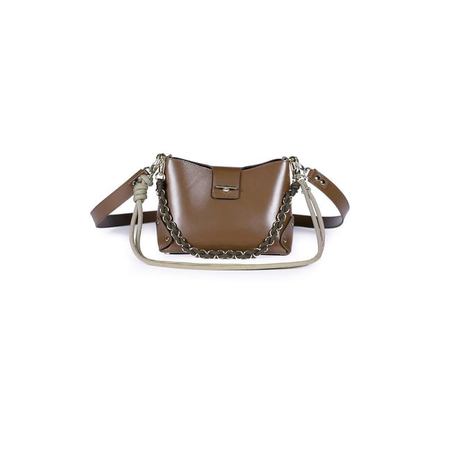 Sac en cuir, ORIGAMI marron <span itemprop=