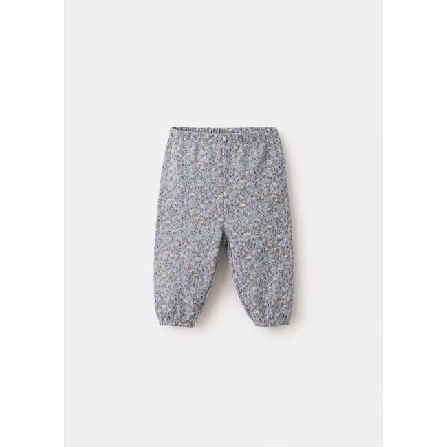 Pantalon jogger imprimé à fleurs bleu <span itemprop=
