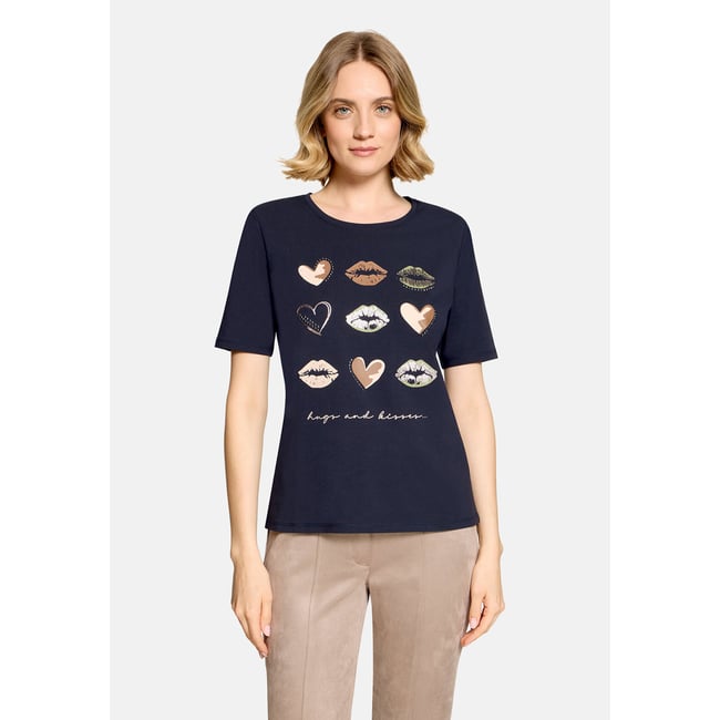 T-shirt basique à impression patch dark blue/brown <span itemprop=