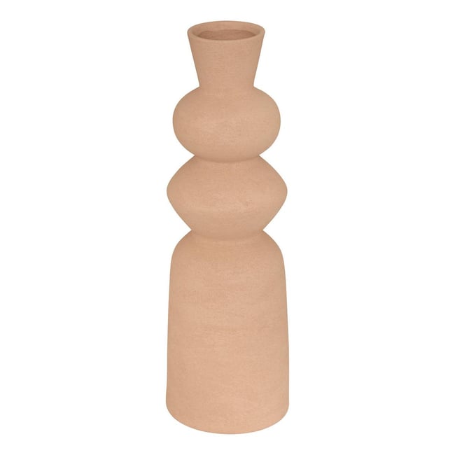 Vase totem élancé en dolomite EZIA Couleur marron tonka <span itemprop=
