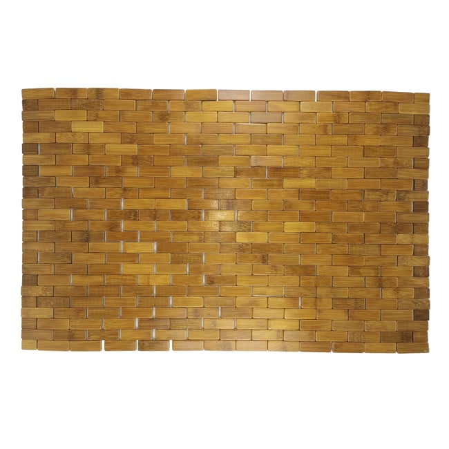Tapis de bain en bambou, DOMINO marron <span itemprop=