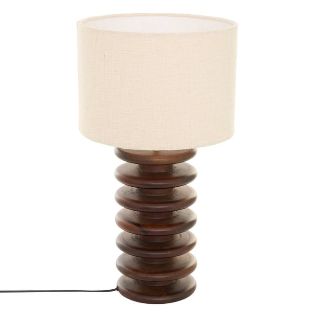 Lampe cylindrique en manguier ROCHI Couleur marron <span itemprop=